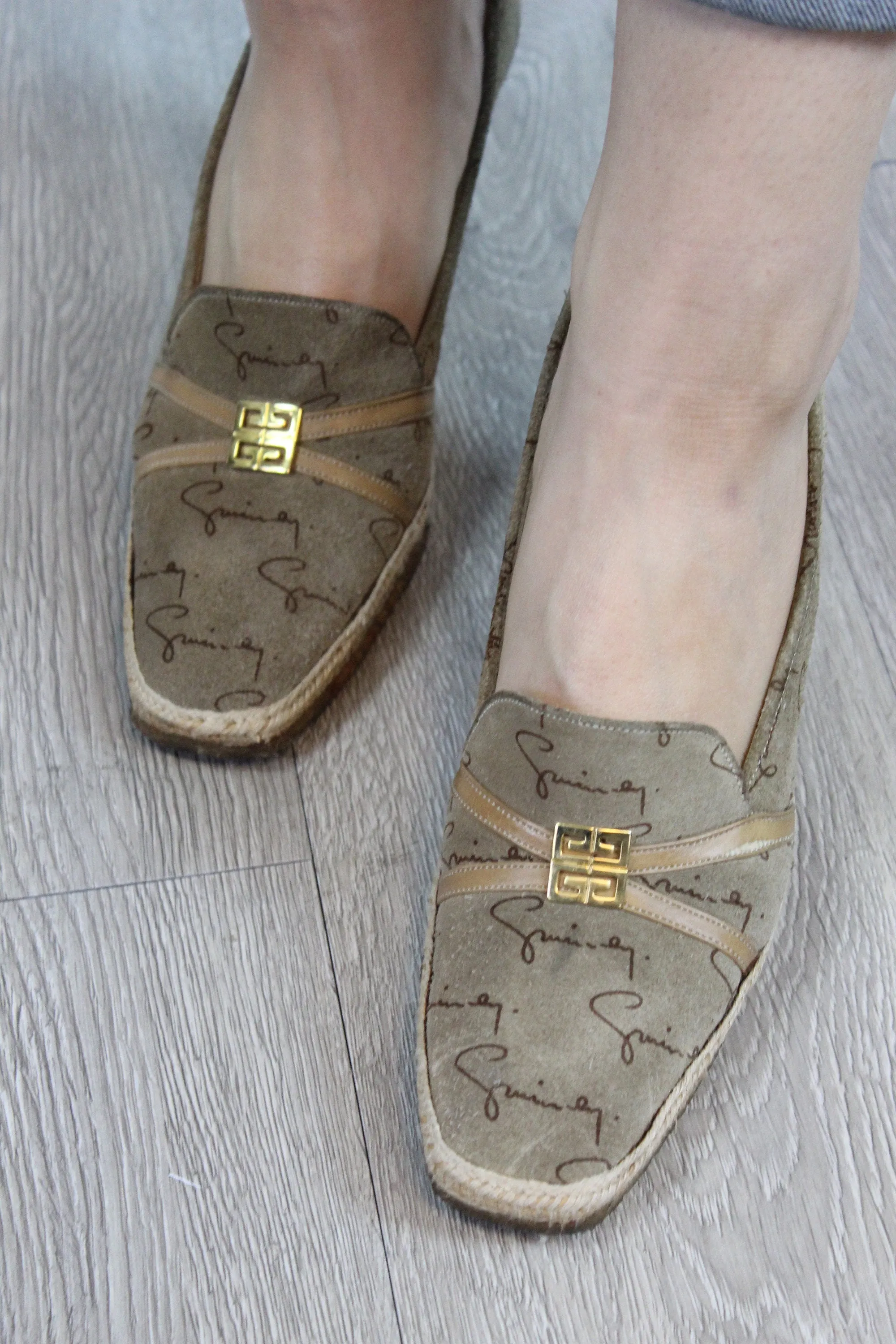 1980s GIVENCHY logo suede wedges shoes size 6.5 us | new fall