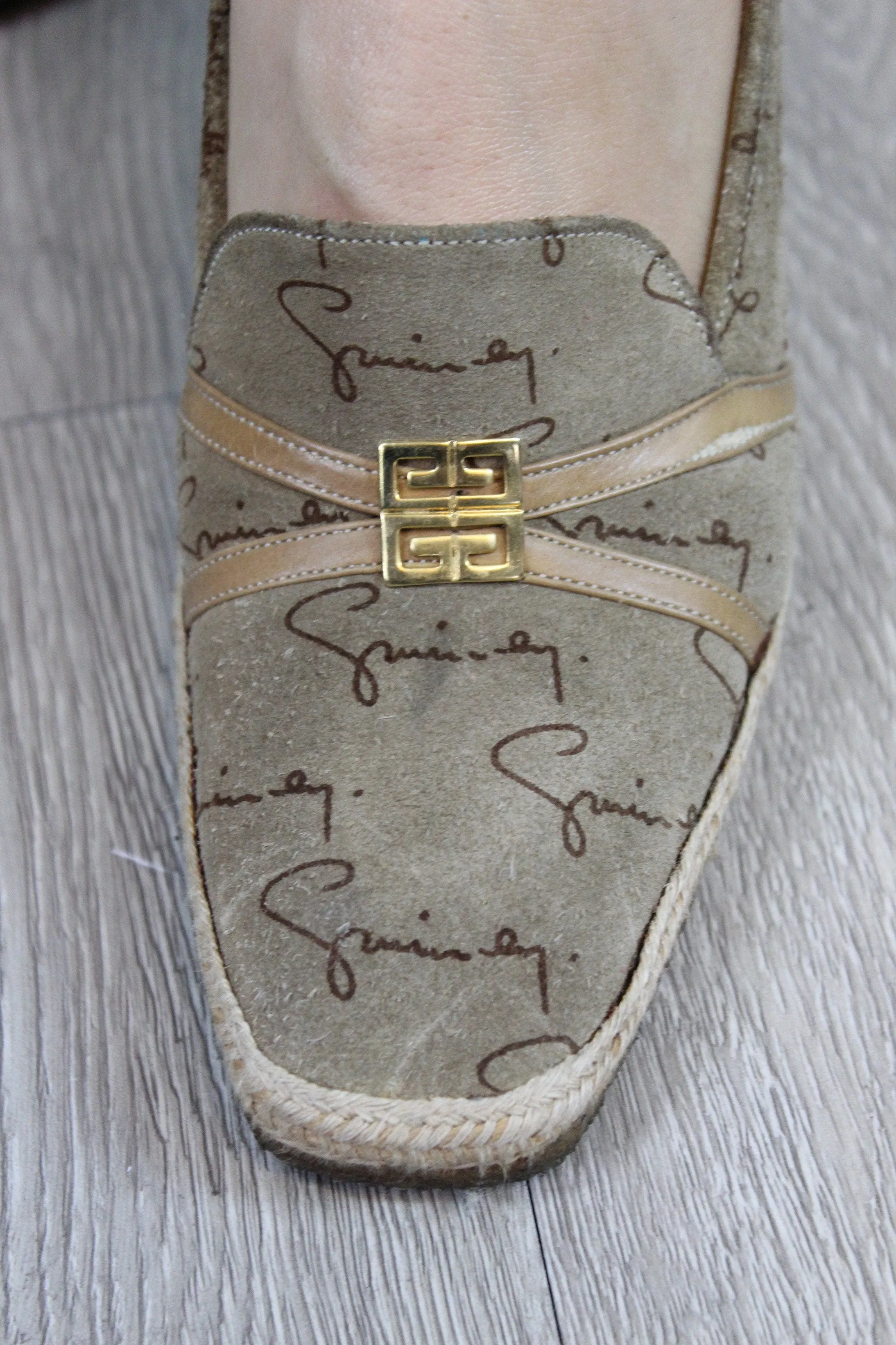 1980s GIVENCHY logo suede wedges shoes size 6.5 us | new fall