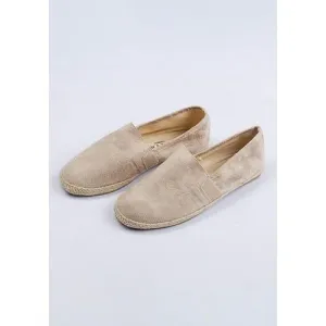 Brave Soul Suedette Slip-On Espadrilles Stone