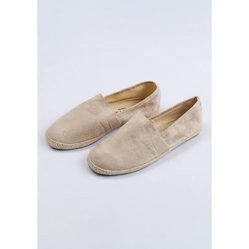 Brave Soul Suedette Slip-On Espadrilles Stone