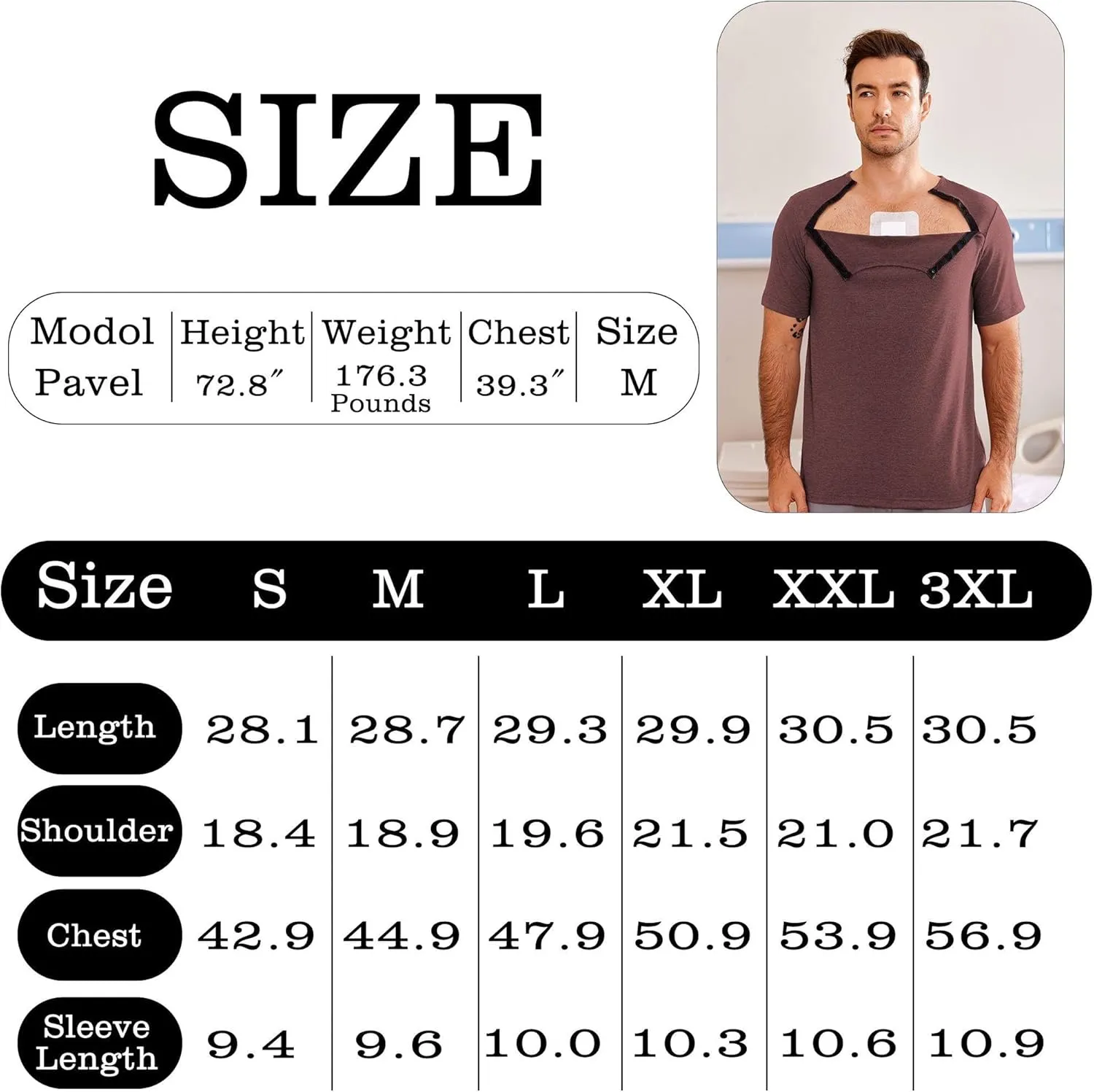 Dyeek Chemo for Shirt Port Access Chemotherapy Must Haves Tear Away Side Snap Short Sleeve Post Shoulder Surgery Shirts