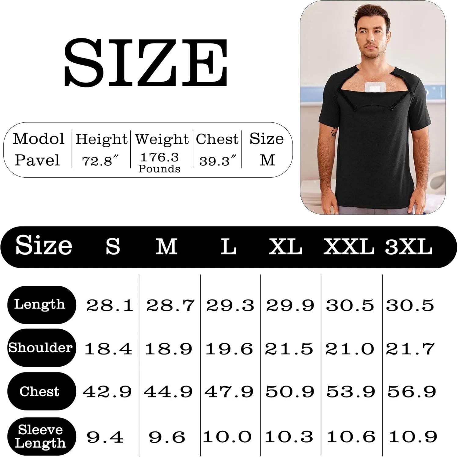Dyeek Chemo for Shirt Port Access Chemotherapy Must Haves Tear Away Side Snap Short Sleeve Post Shoulder Surgery Shirts