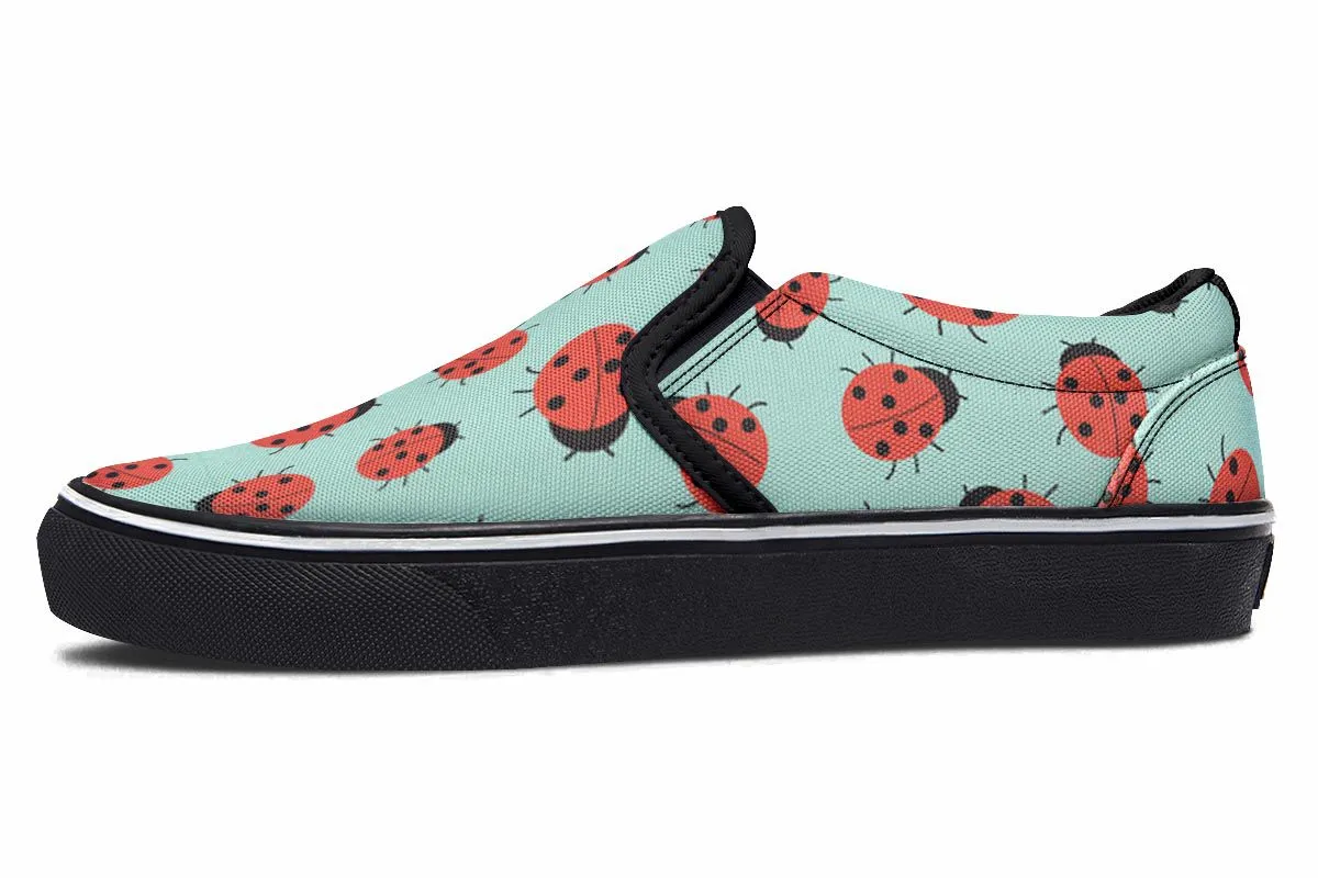 Ladybug Pattern Slip-On Shoes