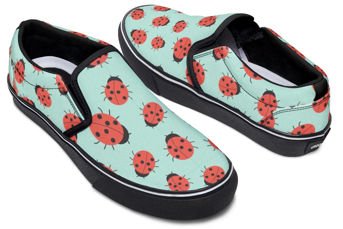 Ladybug Pattern Slip-On Shoes