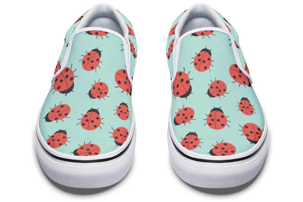Ladybug Pattern Slip-On Shoes