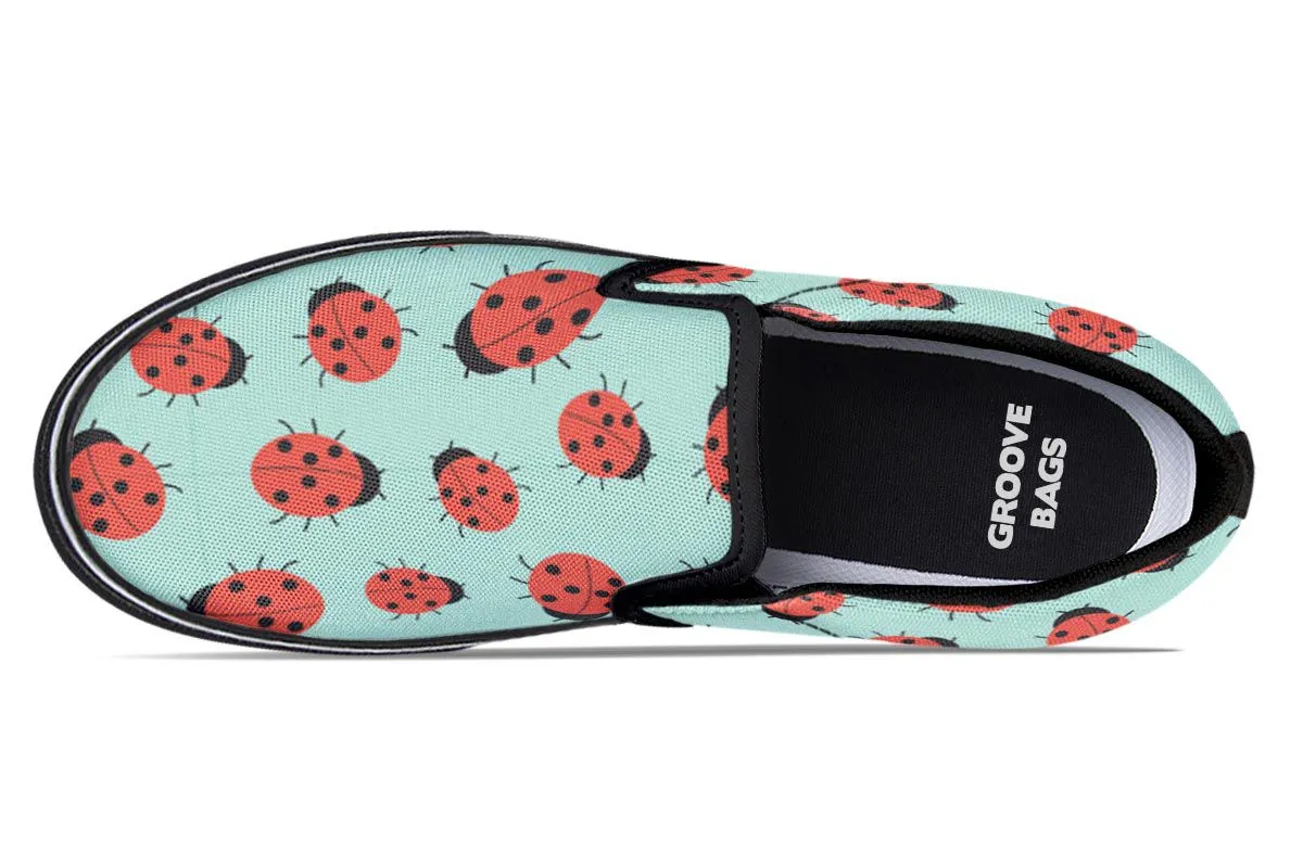 Ladybug Pattern Slip-On Shoes