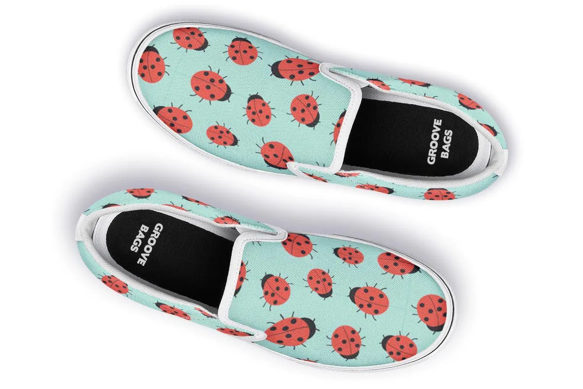 Ladybug Pattern Slip-On Shoes