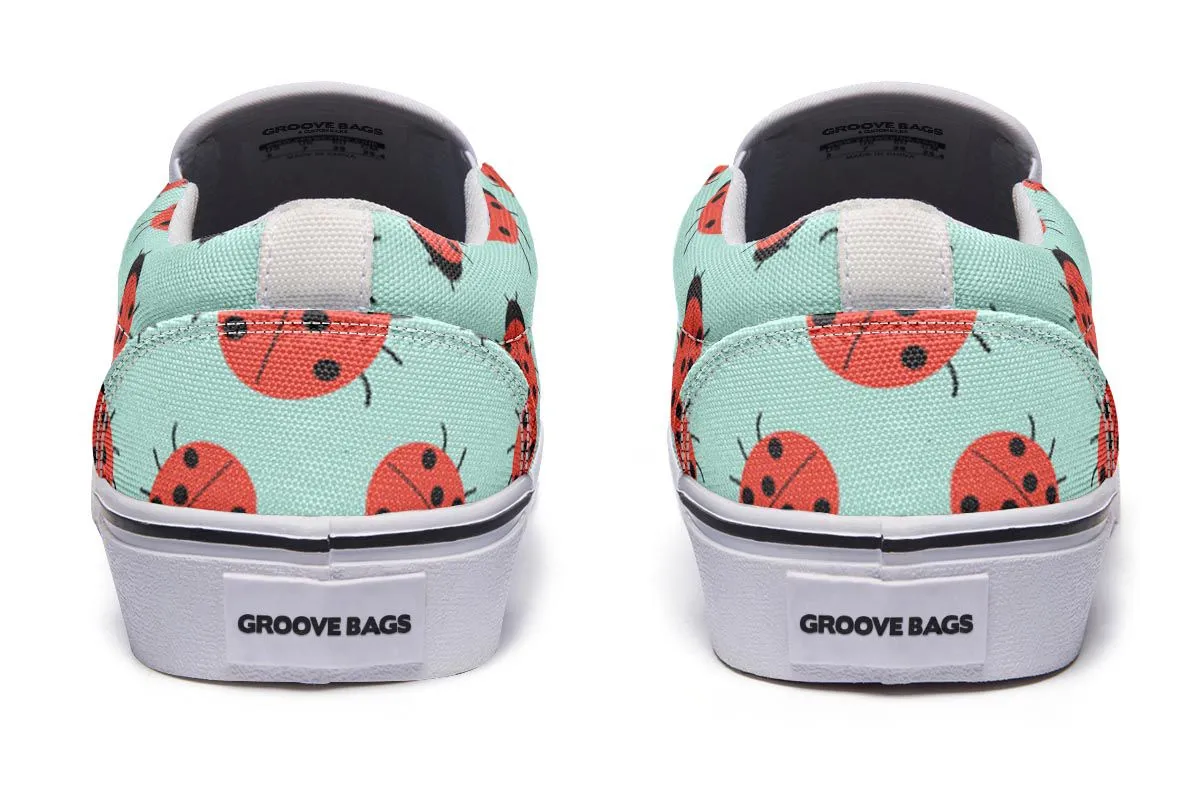 Ladybug Pattern Slip-On Shoes