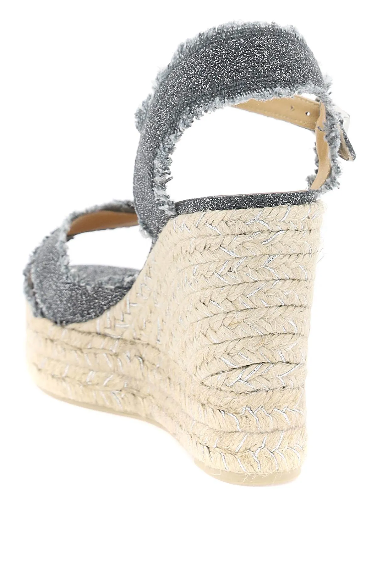 lurex bromelia wedge sandals BROMELIA 8ED 032 GRIS OSCURO PLATA