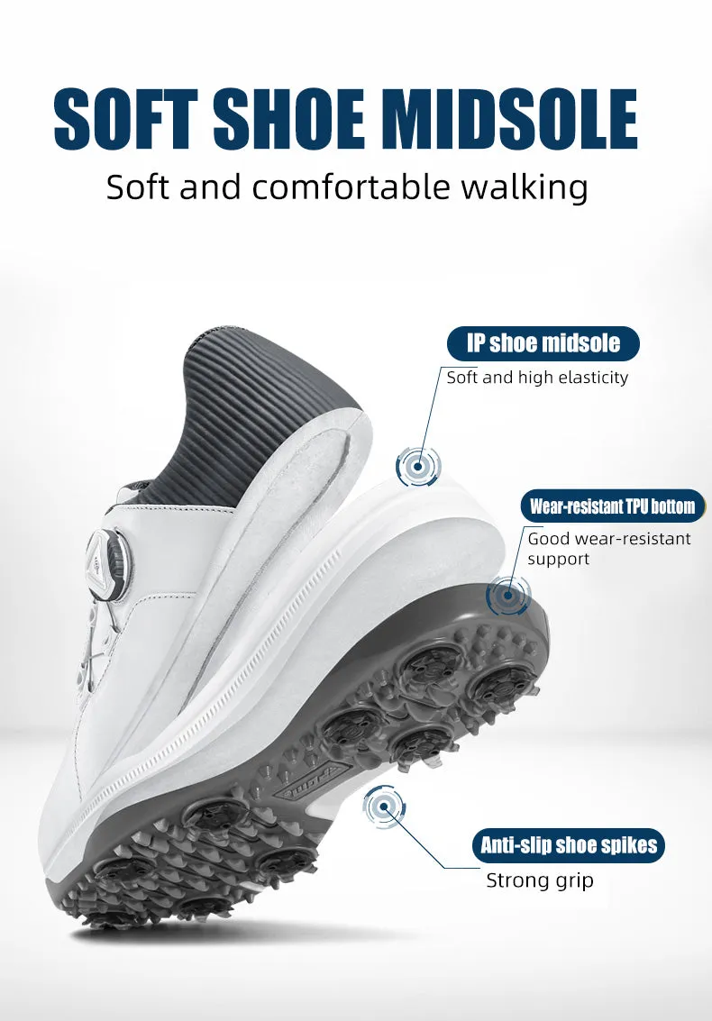 PGM XZ189 mens designer golf shoes manufacturers black waterproof spike golf shoes