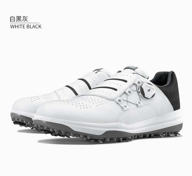 PGM XZ189 mens designer golf shoes manufacturers black waterproof spike golf shoes