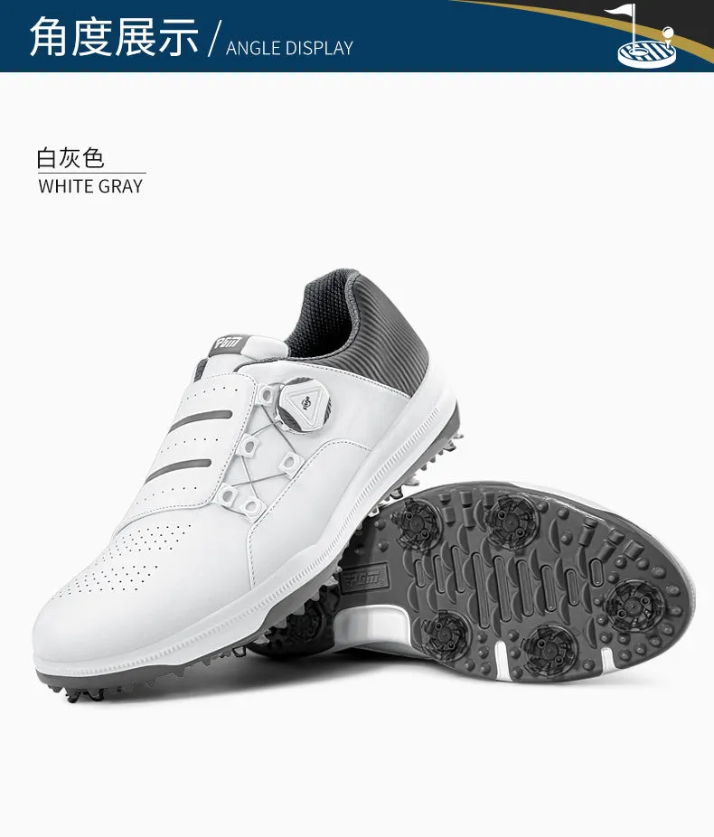 PGM XZ189 mens designer golf shoes manufacturers black waterproof spike golf shoes