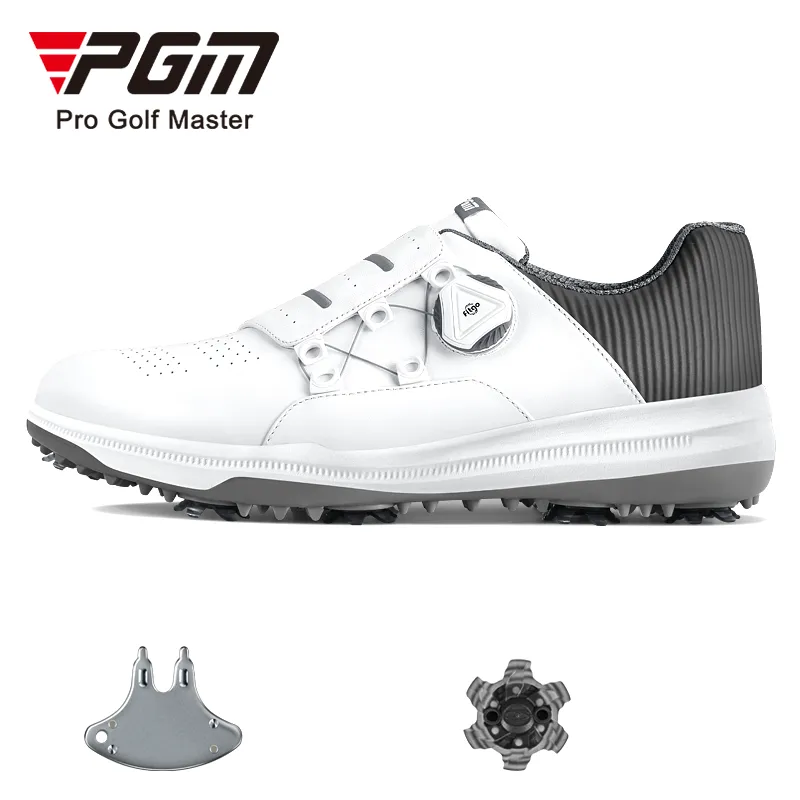 PGM XZ189 mens designer golf shoes manufacturers black waterproof spike golf shoes