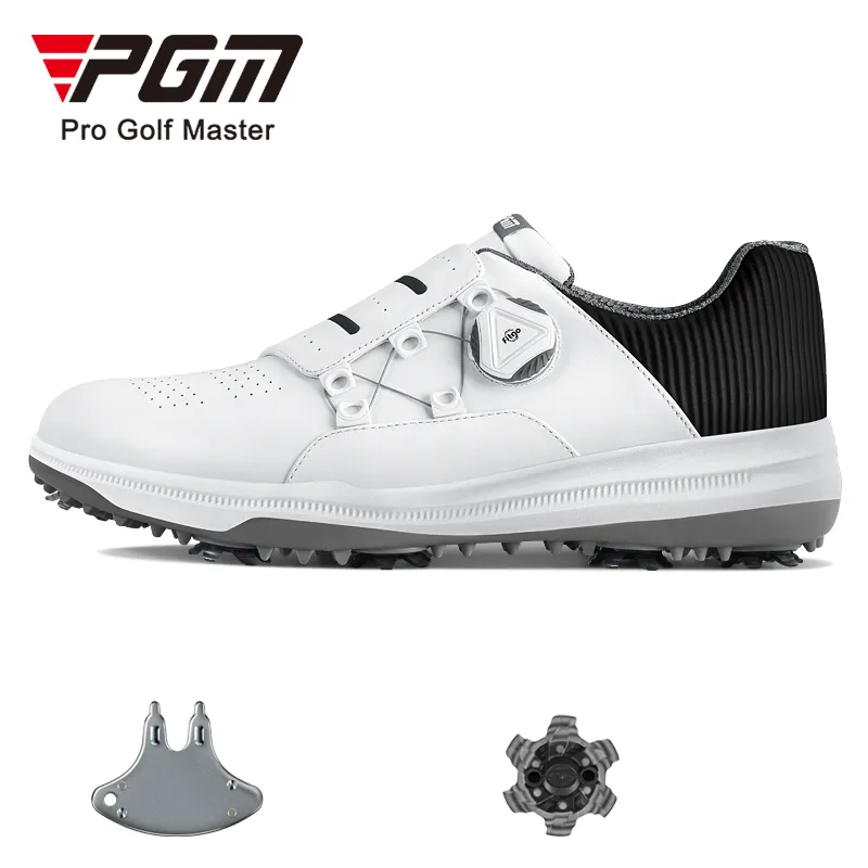 PGM XZ189 mens designer golf shoes manufacturers black waterproof spike golf shoes