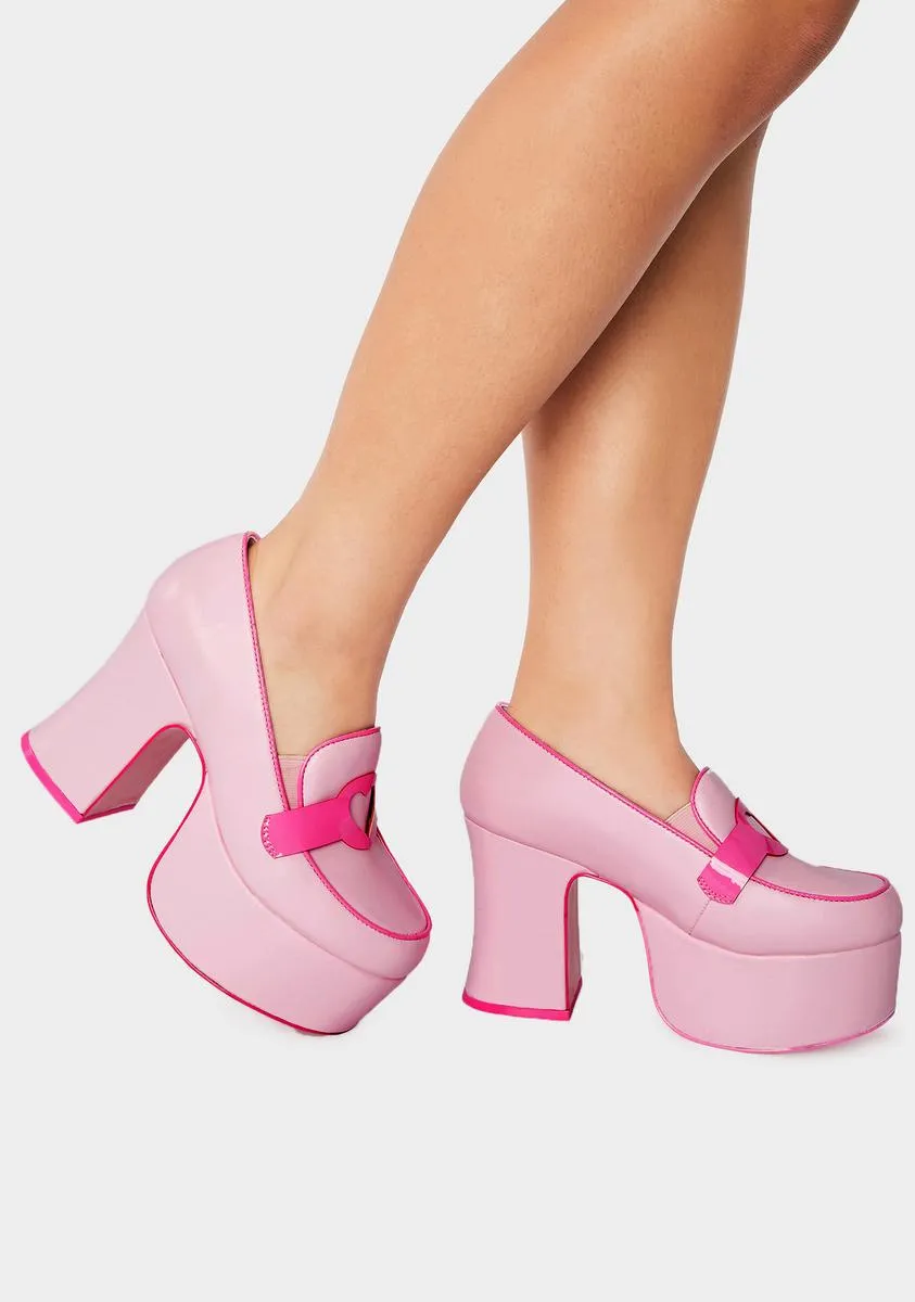 Pink Deelite Platform Loafers