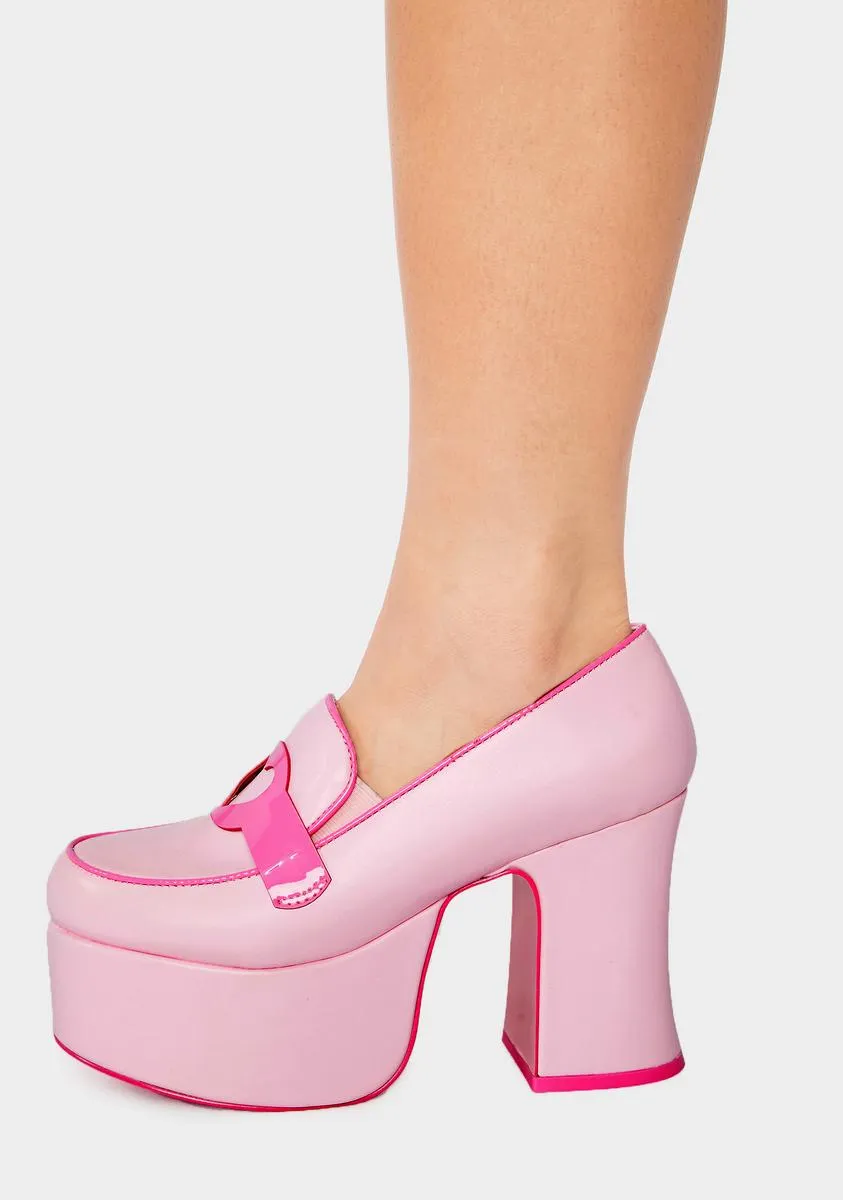 Pink Deelite Platform Loafers